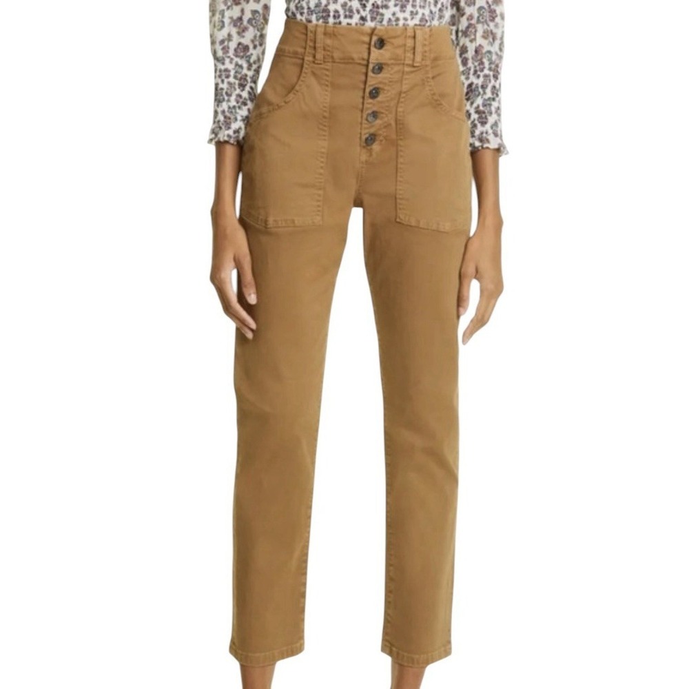 Veronica Beard ARYA Pants Women's Size 25 Straight High Rise Stretch Khaki